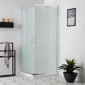 KIAMAMI VALENTINA Eckdusche mit Verchromten Vollrahmen und satiniertes Sicherheitsglas 6 mm | Giada