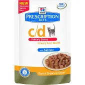 Hill's Pet Nutrition Prescription Diet c/d Urinary Stress Katzenfutter - Frischebeutel - Lachs - 12 x 85 g