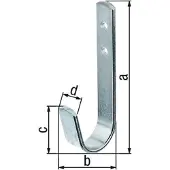 GAH Alberts Wandhaken einfach Ausladung 30 mm Stahl verzinkt Höhe 90 mm