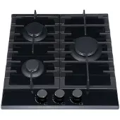 MPM 45-GMH-16, Schwarz, Integriert, 45 cm, Gaskochfeld, Glas, 3 Zone(n)