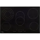 vidaXL Glaskeramik-Kochfeld mit 5 Platten Touch Control 90cm cm 8500 W