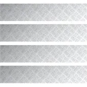 vidaXL Treppe Tritt Rechtwinklig 4 pcs Silber 100 x 20 cm Aluminium