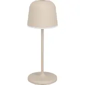 Eglo LED Akku Tischleuchte außen Mannera-S, kabellose Outdoor Tischlampe touch dimmbar, Außenleuchte mit Erdspieß, Alu, Stahl in beige, IP54