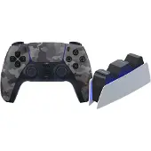 Sony Kablloser Controller PlayStation 5 DualSense Grey Camo + BlueBuilt-Ladestation