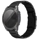 Accezz Mattes Titanstahlarmband - Garmin 22 mm Anschluss - Schwarz