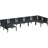 vidaXL Gartensofa-set 7 stk. Schwarz Stahl