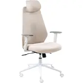 Beliani Bürostuhl Beige Gepolstert Mesh Netzstoff Verstellbare Armlehnen und Kopfstütze Sitzhöhenverstellung Drehbar Wippfunktion Drehstuhl