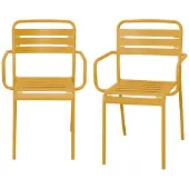 Sweeek - 2er-Set Gartensessel aus Stahl - Ocker