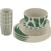 Koziol Kombiservice "Geschirr-Set, Service CONNECT SET MONSTERA" Made in Germany, 16 Teile, für 4 Personen