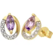 Trendor 21174 Damen-Ohrringe Gold 333 / 8K Ohrstecker Amethyst und Topase