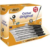 BIC Vorteilspack Kugelschreiber mit Kappe Cristal Original, 0,4 mm, schwarz, 100 Stück