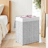 Hobby Hall Wäschekorb aus Polyrattan Weiß LCBB3551WT