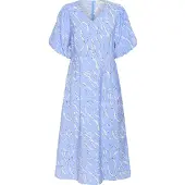Kaffe Midikleid "Damen Kleid KAhannah", Damen, Gr. 40, N-Gr, blau (vista blau with nantucket aop), Obermaterial: 87% Viskose LENZING ECOVERO CV LenzEcov. 13% Nylon NY., Kleider Midikleid