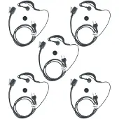 VHBW 5x Headset kompatibel mit Reer 5005, 5003, 5000 Funkgerät - schwarz