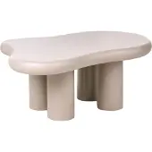 Beliani Couchtisch Taupe aus MDF und PVC 100 x 70 x 40 cm Asymmetrische Form Modernes Design Minimalistisch für Wohnzimmer