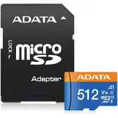 ADATA AUSDX512GUICL10A1-RA1, 512 GB, MicroSDXC, Klasse 10, UHS-I, 100 MB/s, 25 MB/s