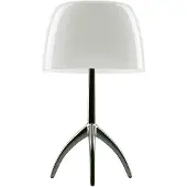 Foscarini Lumiere Grande Tischleuchte, chrom/weiß, 45 cm - , Weiß, für Wohnzimmer, Aluminium