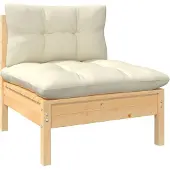 vidaXL 6-tlg. Garten-Lounge-Set mit Creme Kissen Kiefernholz
