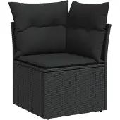 vidaXL Gartensofa-set 9 pcs Schwarz Poly-Rattan
