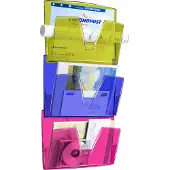 Cep Wandprospekthalter Happy 3er Set, DIN A4, 1 Fach, bunt