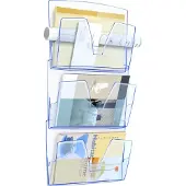 Cep Wandprospekthalter ICE 3er Set, DIN A4, 1 Fach, eisblau