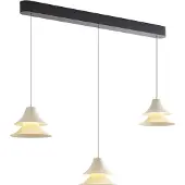 QAZQA Pendelleuchte Schwarz mit Beige inkl LED 3 Stufen Dimmbar 3 Flammig Easylift Witch