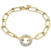 Tamaris Gliederarmband "Schmuck Geschenk Edelstahl Armkette The Glitter Donut", gold (gelbgoldfarben, kristallweiß, kristallweiß), Armbänder, Damen, 21cm, Edelstahl, Gliederarmband, mit Glasstein