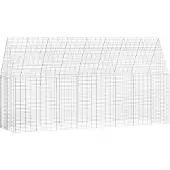 vidaXL Hasenkäfig Silber 400 x 100 x 210 cm Verzinkter Stahl