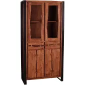 SIT Möbel NATURAL EDGE Vitrine Metall/Akazie natur und schwarz