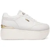 GUESS Sneaker FLPC10FAL12WHITE Weiß Gold mit gesteppten Einsätzen und 6 cm Plateau