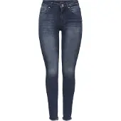 ONLY Damen Skinny Ankle Jeans Cropped Stretch Denim Hose ONLBLUSH Fransen Größe: L / 34L