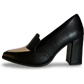 Nae Vegan Shoes Julia Vegane Absatzloafer – AppleSkin in Schwarz & Beige