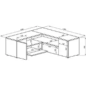Temahome TV-Schrank Schwarz und Eiche natur, 130 x 40 x 46