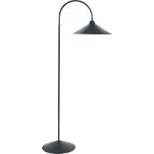 Beliani Stehlampe Schwarz Metall 150 cm Hoch 1-Flammig mit Schirm Kegelform Langes Kabel mit Schalter Modern Schlaf- u. Wohnzimmer Bogenlampe