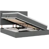 vidaXL LED-Speicherbett mit Matratze Dunkelgrau 180 x 200 cm Stoff