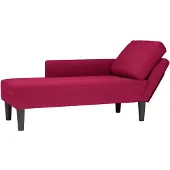 vidaXL Chaiselongue mit Kissen und Rechter Armlehne Weinrot Samt
