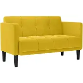 vidaXL Zweisitzer-Sofa Gelb 111 cm Samt