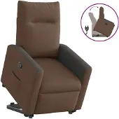 vidaXL Relaxsessel mit Aufstehhilfe Braun Stoff