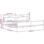 vidaXL Metallbett ohne Matratze Sonoma-Eiche 200x200 cm