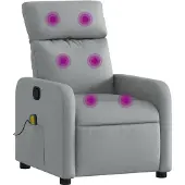 vidaXL Massage-Relaxsessel Hellgrau Stoff