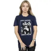 Disney Damen/Damen Jedes Märchen braucht einen Bösewicht Baumwoll-Boyfriend-T-Shirt (Marineblau)