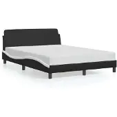 vidaXL Bettgestell "Dover" Schwarz und Weiß 140x200 cm Kunstleder