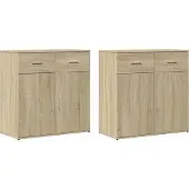 vidaXL Sideboards 2 Stk. Sonoma-Eiche 79x38x80 cm Holzwerkstoff