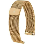 Hirsch 30161410-1-20 Milanaise Uhrenarmband 20 mm Goldfarben