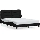 vidaXL Bettgestell ohne Matratze "Hvar" Schwarz 140x200 cm Stoff