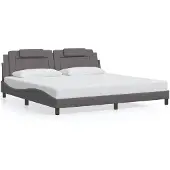 vidaXL Bettgestell "Viana" ohne Matratze Grau 200x200 cm Kunstleder