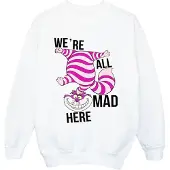 Disney - "Alice In Wonderland All Mad Here" Sweatshirt für Mädchen (Weiß)