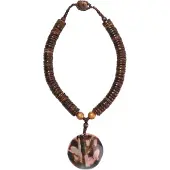 Collezione alessandro Kette mit Anhänger "Joy" mit Holzplättchen