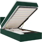 vidaXL Ottoman-Bett mit Matratze Dunkelgrün 90x200 cm Samt