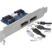 DeLOCK Slot bracket 2x eSATAp 5V/12V with Low Profile Bracket